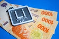 Argentine pesos on the lithium symbol Royalty Free Stock Photo