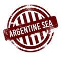 Argentine Sea - red round grunge button, stamp Royalty Free Stock Photo