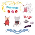 Argentine tango design elements Royalty Free Stock Photo