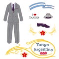 Argentine tango design elements Royalty Free Stock Photo