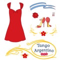 Argentine tango design elements Royalty Free Stock Photo