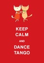 Argentine tango funny cats poster Royalty Free Stock Photo