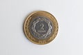 Argentine two peso coin back Royalty Free Stock Photo