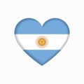 Argentinean flag heart-shaped sign. Vector illustration.