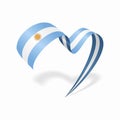 Argentinean flag heart shaped ribbon. Vector illustration.