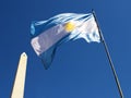 Argentinean Flag and Obelisk Royalty Free Stock Photo