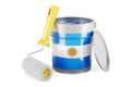 Argentinean flag on the paint can, 3D rendering