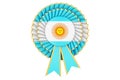 Argentinean flag painted on the award ribbon rosette. 3D rendering