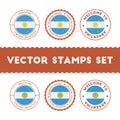 Argentinean flag rubber stamps set.