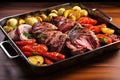 argentinian asado mixed grill served on a metal tray