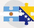 Argentinian and Bosnia Herzegovinan Flags in puzzle