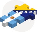 Argentinian and Bosnia Herzegovinan Flags in puzzle