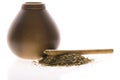 Argentinian calabase with yerba mate Royalty Free Stock Photo