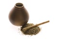 Argentinian calabase with yerba mate Royalty Free Stock Photo