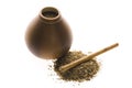 Argentinian calabase with yerba mate Royalty Free Stock Photo