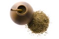 Argentinian calabase with yerba mate Royalty Free Stock Photo