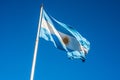 Argentinian flag in Buenos Aires, Argentina. Royalty Free Stock Photo