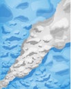 Argentinian flag of clouds of smoke, vector illustration