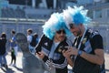 Argentinian football fans in Saint Petersburg during FIFA World Cup Russia 2018 Royalty Free Stock Photo