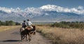 Argentinian gauchos on the road Royalty Free Stock Photo