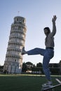 Argentinian model posing with the Pisa tower