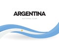 Argentinian waving flag banner. Argentina patriotic blue and white ribbon poster. The Argentine Republic distinctive Royalty Free Stock Photo