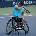 Argentinian wheelchair tennis player Gustavo Fernandez in action during US Open 2017 Wheelchair Men`s Singles semifinal