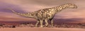 Argentinosaurus dinosaur walking - 3D render Royalty Free Stock Photo
