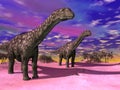 Argentinosaurus dinosaurs - 3D render Royalty Free Stock Photo