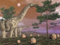 Argentinosaurus dinosaurs - 3D render