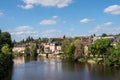 View of the old houses on the banks of the Creuse river in Argenton sur Creuse Royalty Free Stock Photo