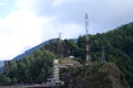 Landscape of Vidraru dam and Electricity man
