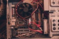 Arges Romania 02 15 2021: Processor cooler Intel. computer electronic components