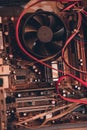 Arges Romania 02 15 2021: Processor cooler Intel. computer electronic components
