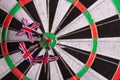 Arget dart with arrow over blurred bokeh background