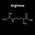 Arginine amino acid. Chemical molecular formula Arginine amino acid. Vector illustration on isolated background