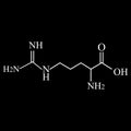 Arginine amino acid. Chemical molecular formula Arginine amino acid. Vector illustration on isolated background