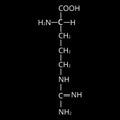 Arginine amino acid. Chemical molecular formula Arginine amino acid. Vector illustration on isolated background