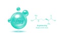 Important amino acid Arginine Arg and structural chemical formula and line model of molecule.