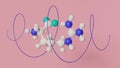 Arginine L-arginine, Arg, R amino acid molecule. 3D rendering