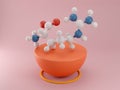 Arginine L-arginine, Arg, R amino acid molecule. 3D rendering