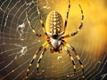 Argiope bruennichi spider below detailed spiderweb Royalty Free Stock Photo