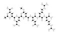 argireline molecule, structural chemical formula, ball-and-stick model, isolated image acetyl hexapeptide-3 Royalty Free Stock Photo