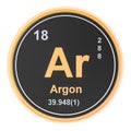 Argon Ar chemical element. 3D rendering Royalty Free Stock Photo