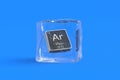 Argon Ar chemical element of periodic table in ice cube Royalty Free Stock Photo