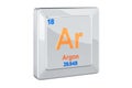 Argon Ar, chemical element sign. 3D rendering Royalty Free Stock Photo