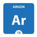 Argon Chemical 18 element of periodic table. Molecule And Communication Background. Argon Chemical Ar, laboratory and science