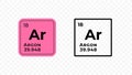 Argon, chemical element of the periodic table vector