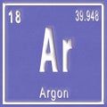 Argon chemical element, Sign with atomic number and atomic weight Royalty Free Stock Photo