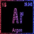 Argon chemical element, Sign with atomic number and atomic weight Royalty Free Stock Photo